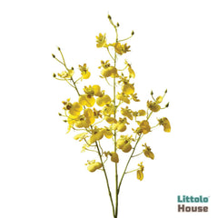 Artificial Dancing LAN Heart Orchid Flower Stick F073 | Pack of 2 | Yellow