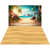 LB1547 Tropical Beach Backdrop Combo (2 Pcs)