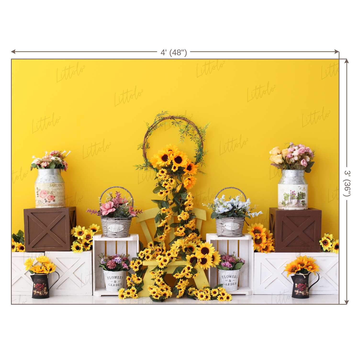 LB0334 Spring Sunflower Backdrop