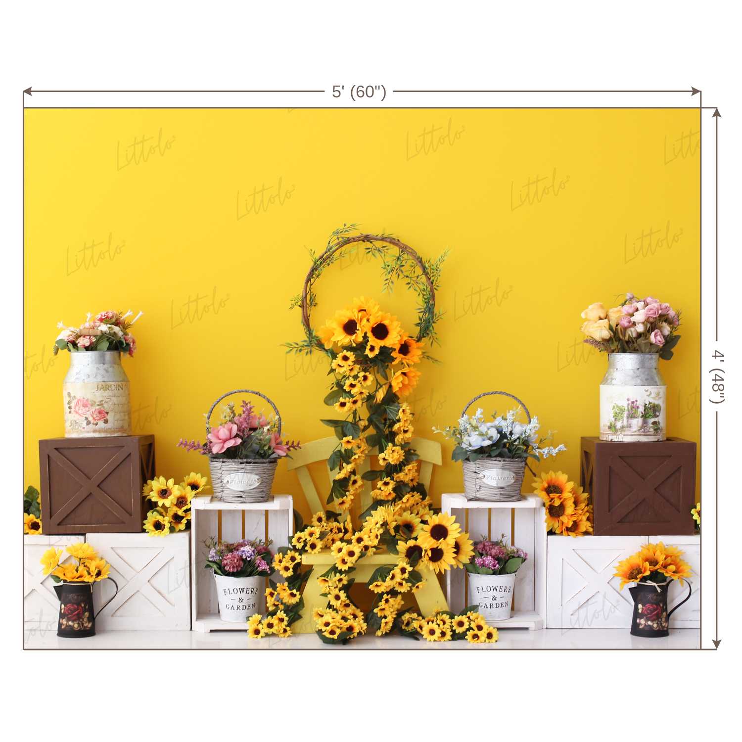 LB0334 Spring Sunflower Backdrop