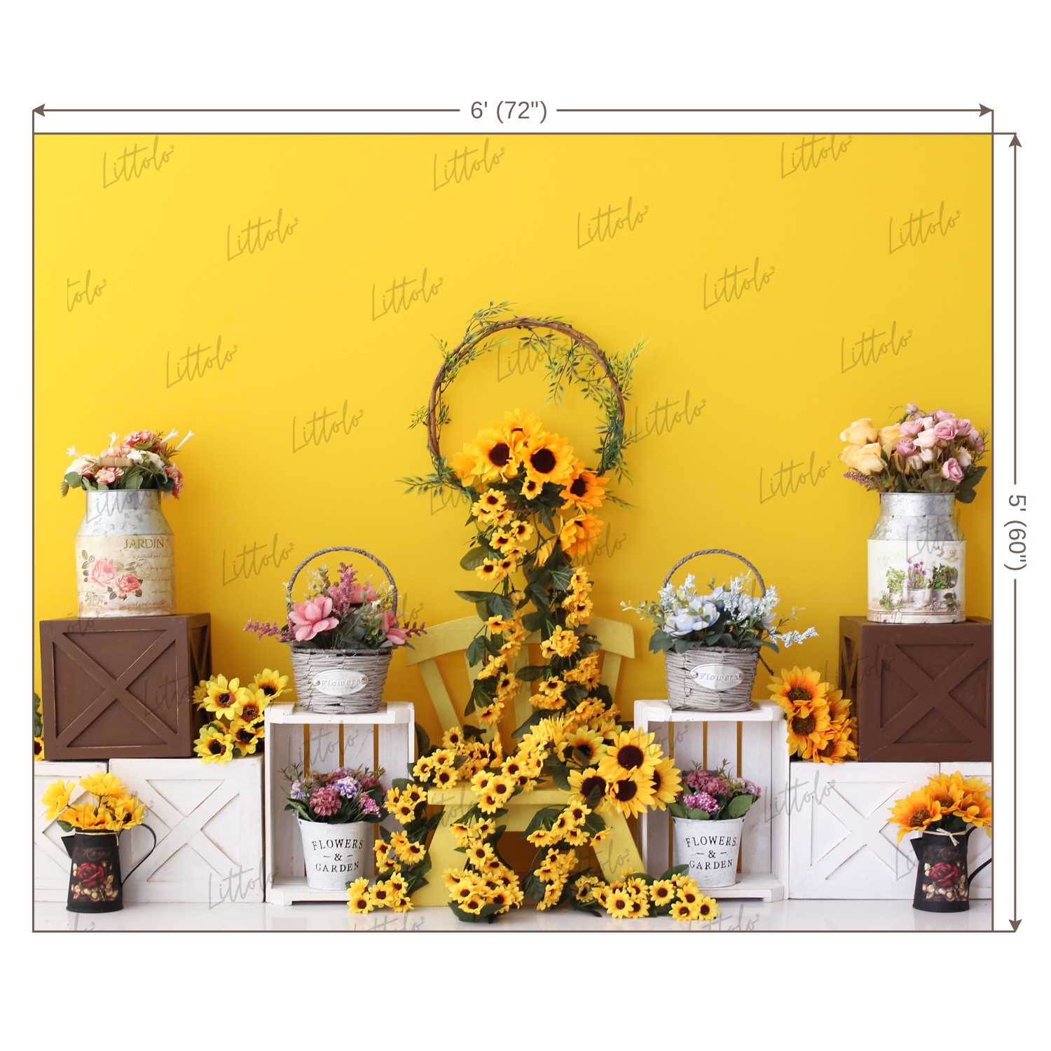 LB0334 Spring Sunflower Backdrop