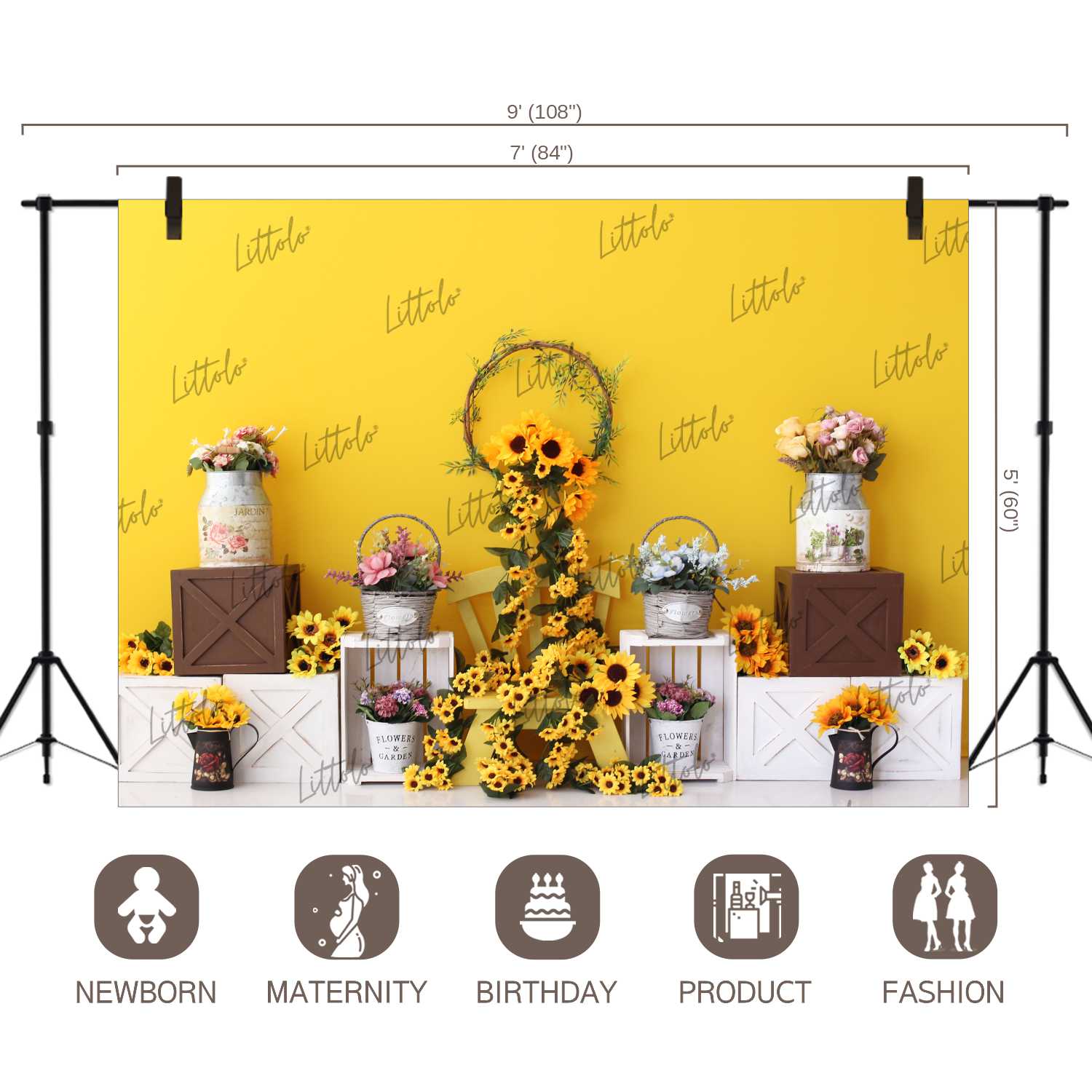 LB0334 Spring Sunflower Backdrop