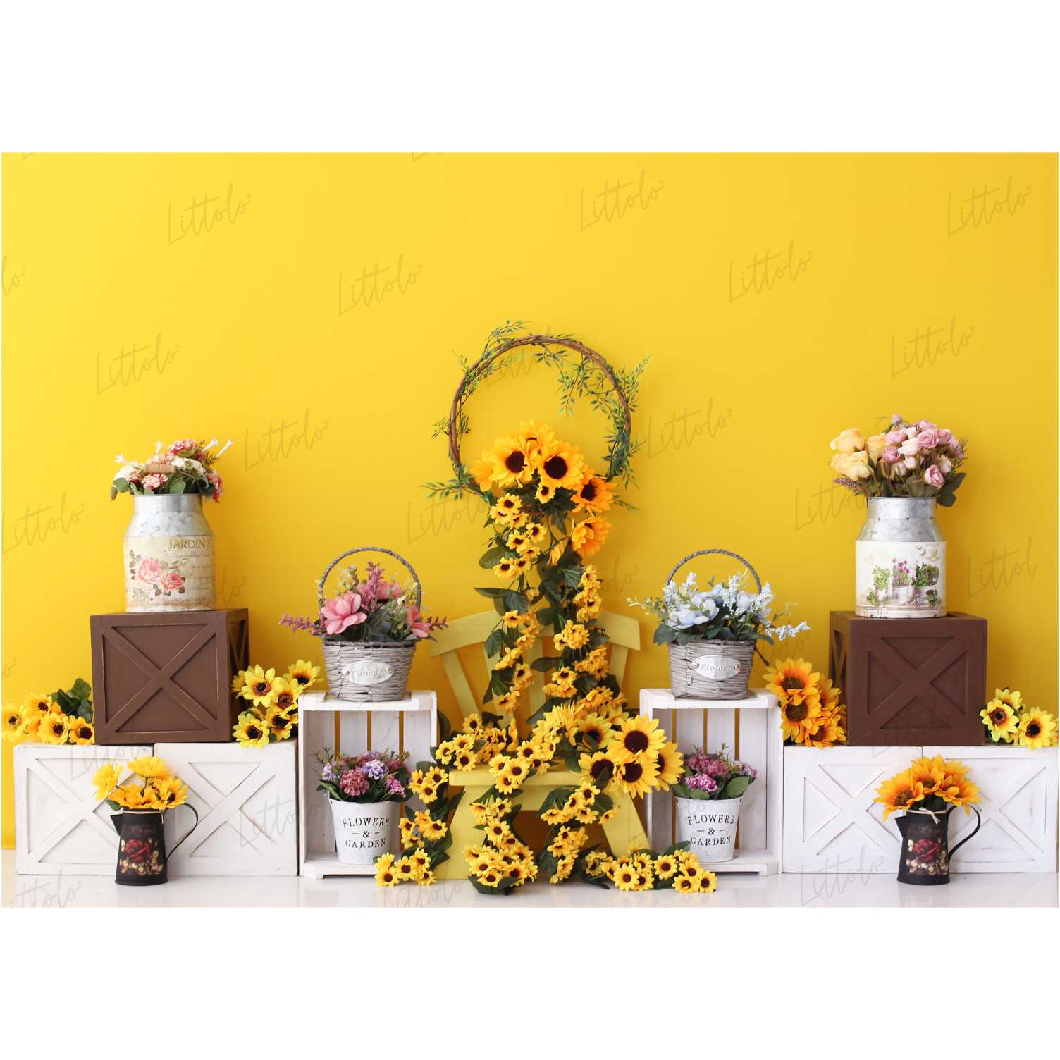 LB0334 Spring Sunflower Backdrop