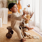 Baby Woolen Ribbed Romper O031 | Beige