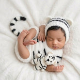 Baby Tiger Romper with Bonnet O054 | NB | White