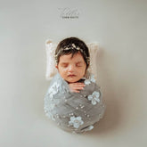 Attached Flower Net Wrap | Light Grey