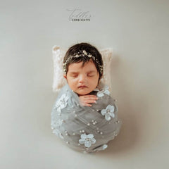 Attached Flower Net Wrap | Light Grey
