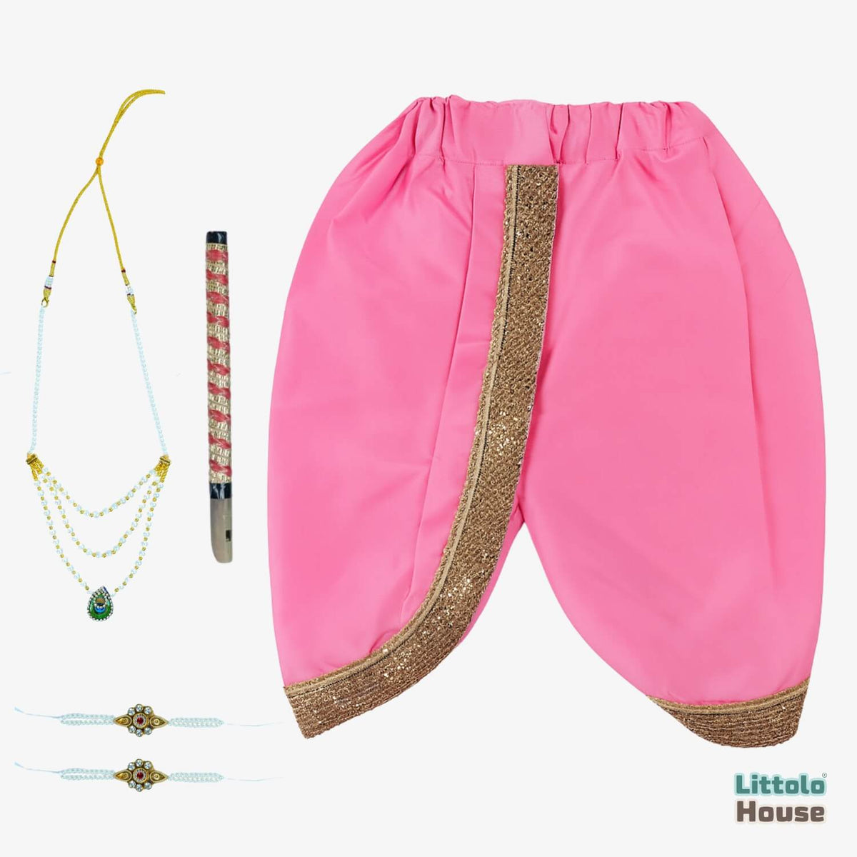 Baby Boy Traditional Dhoti with Khes Outfit O222 | 1Y | Baby Pink