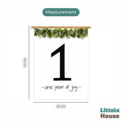 Milestone Scroll Banner 1st Birthday D207 Set of 1 | M | Black White