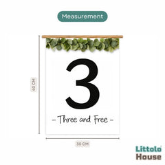 Milestone Scroll Banner 3rd Birthday D209 Set of 1 | M | Black White