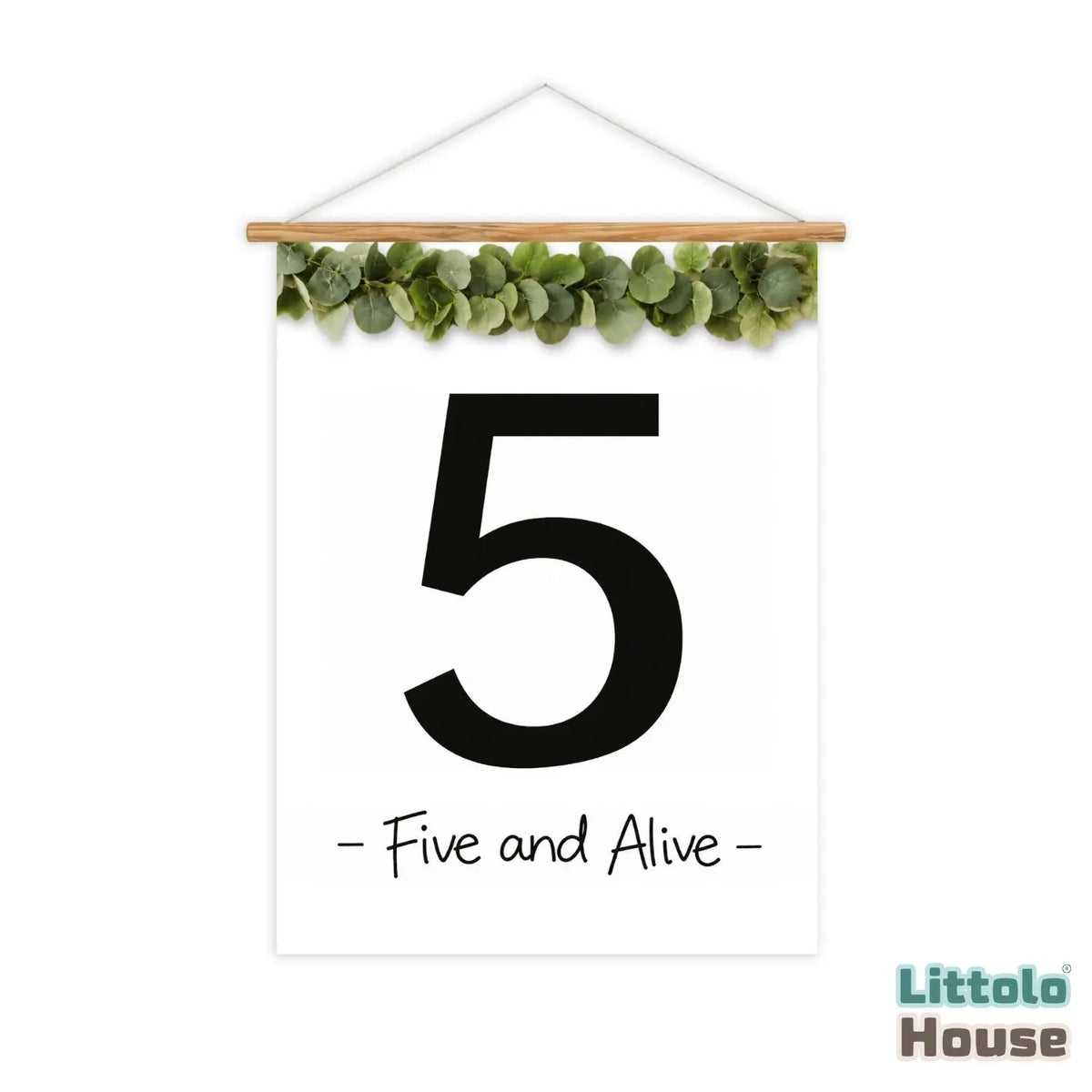 Milestone Scroll Banner 5th Birthday D211 Set of 1 | M | Black White