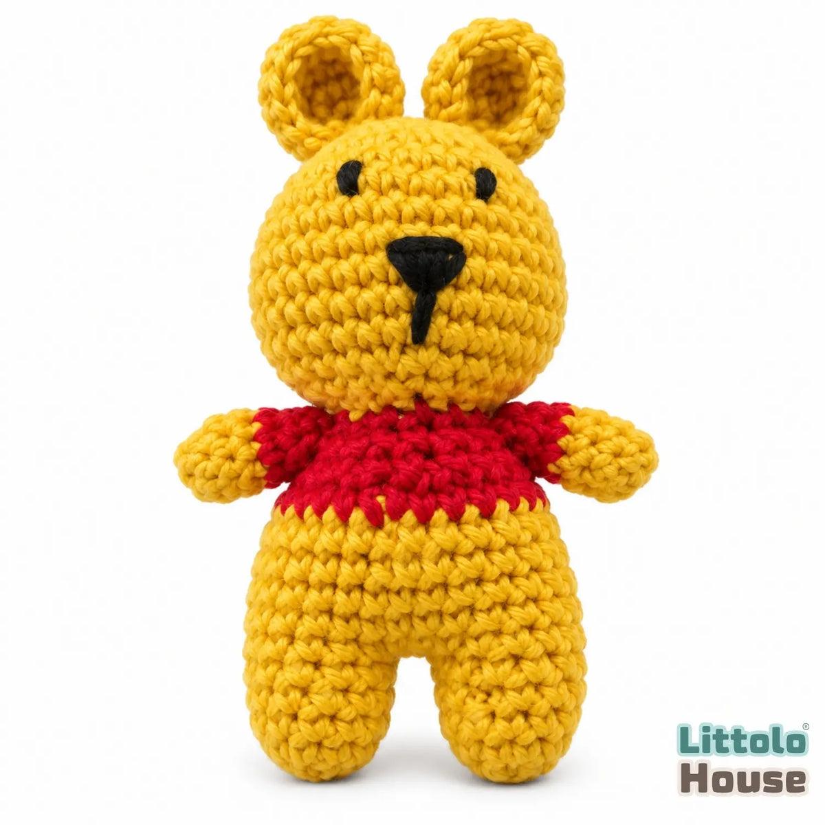 Baby Crochet Pooh Toy Style 2 TY207 | Pack of 1 | Red Yellow