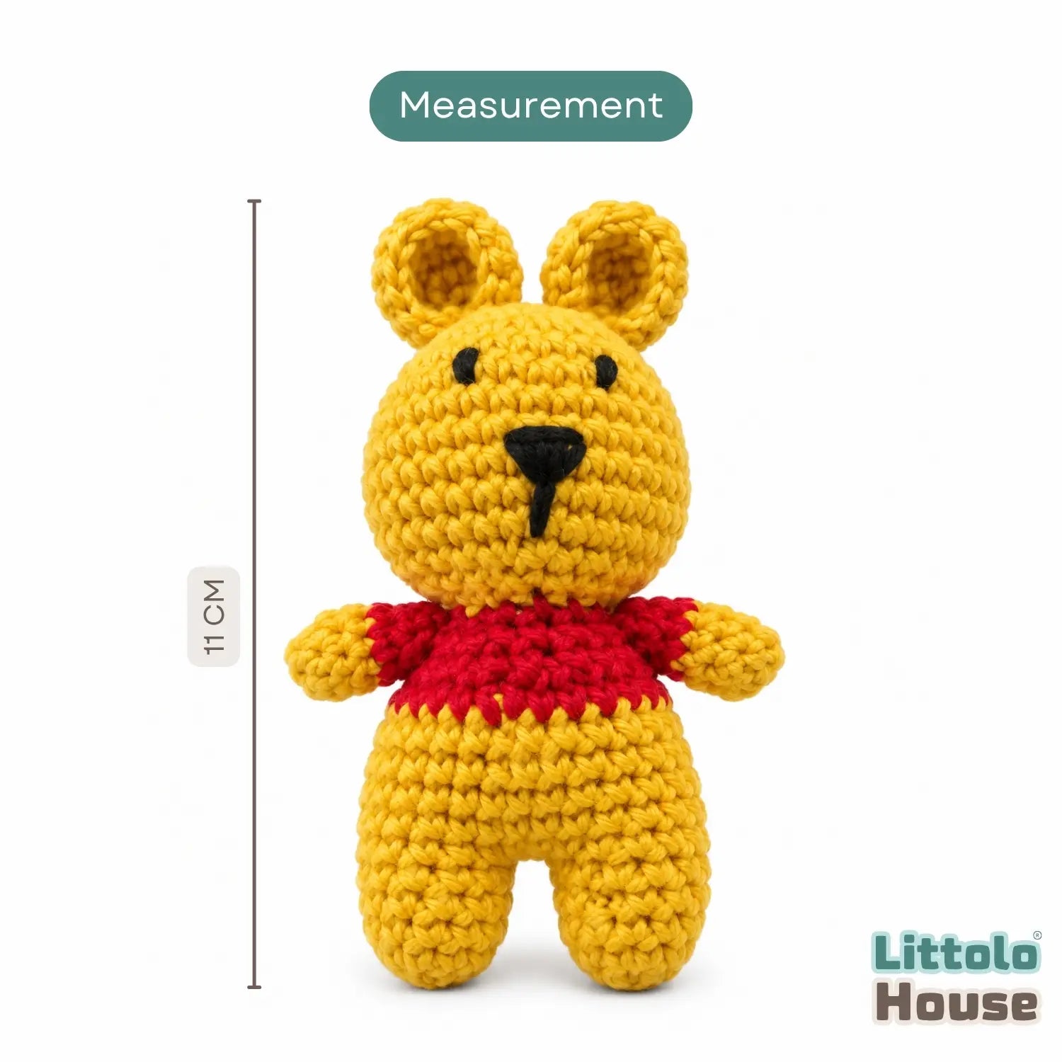 Baby Crochet Pooh Toy Style 2 TY207 | Pack of 1 | Red Yellow