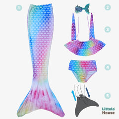 Mermaid Costume O224 | 5Y | Multicolor Dark Shades