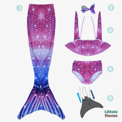 Mermaid Costume O224 | 5Y | Pink Purple Shades