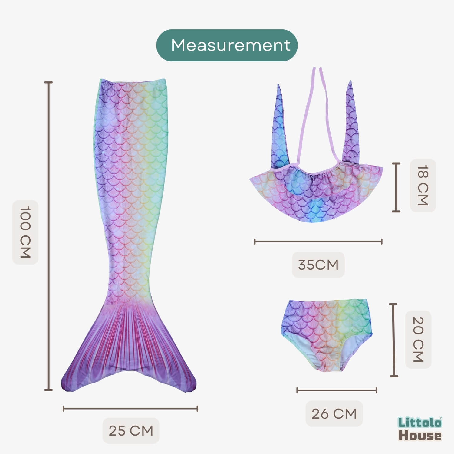 Mermaid Costume O224 | 5Y | Multicolor Pastel Shades