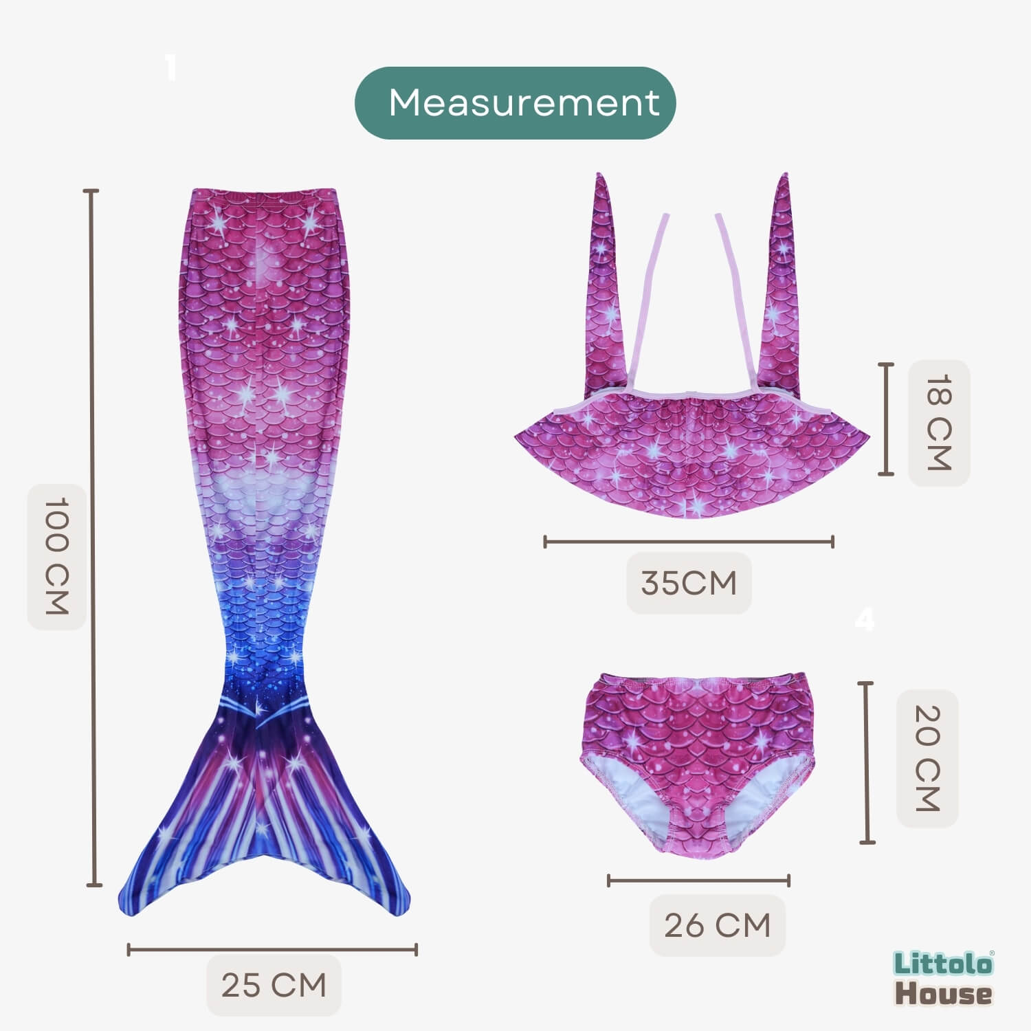 Mermaid Costume O224 | 5Y | Pink Purple Shades