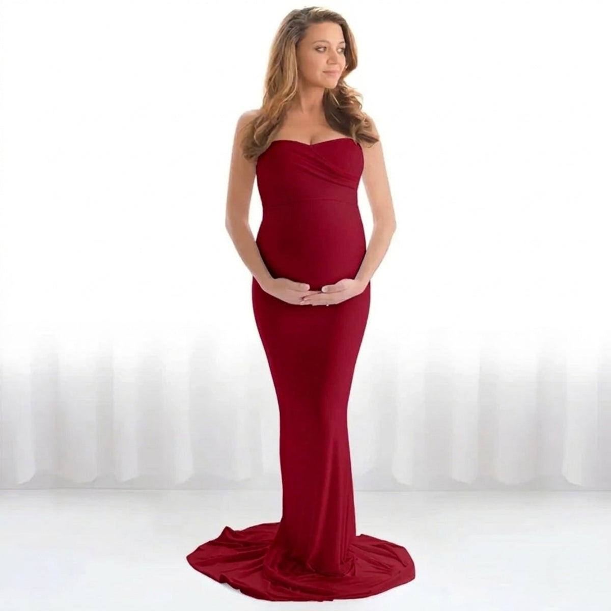 Strapless Tail Dress M037 | M | Cherry