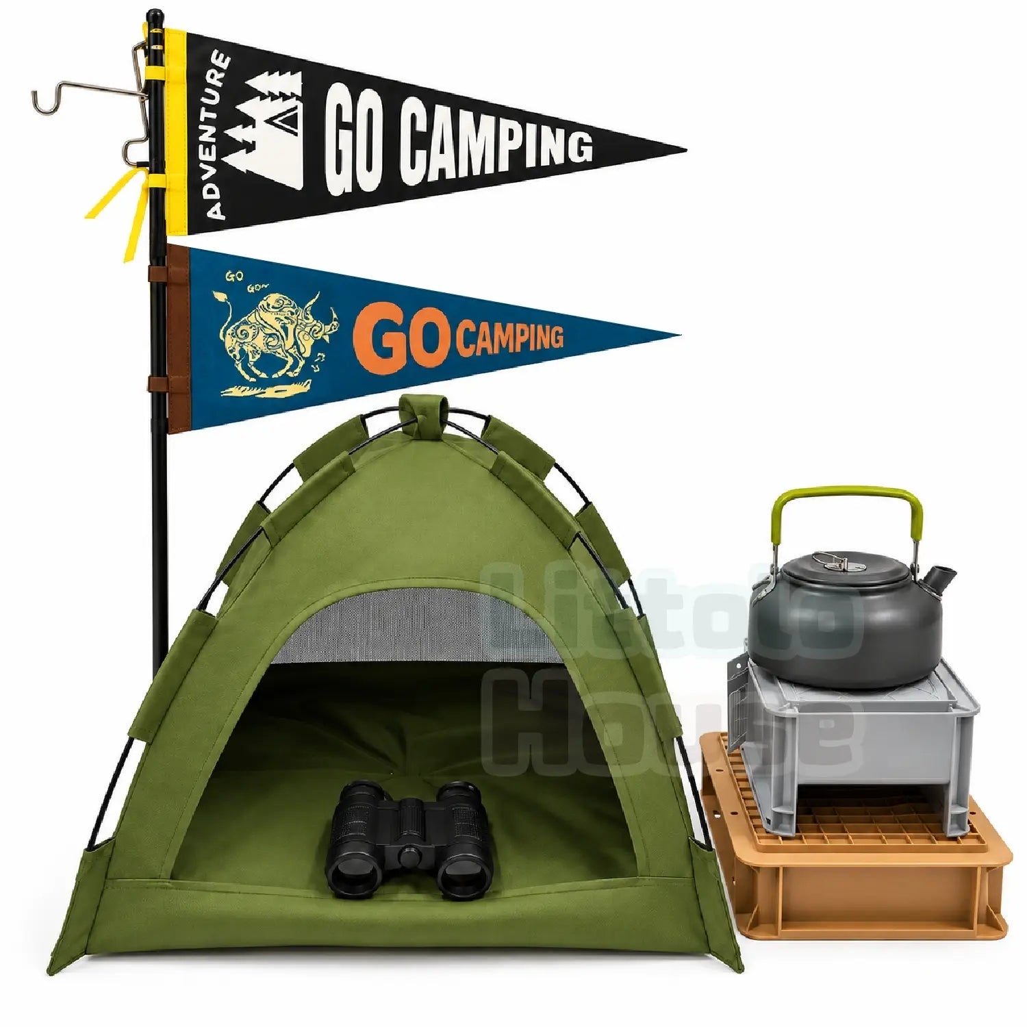Little Explorer Camping Adventure Theme | Set of 8 | Army Green