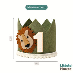 Wild One Safari Cake Smash Birthday Crown D197 | Pack of 1 | Green