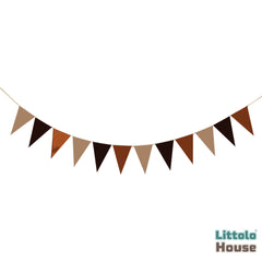 Boho Premium Pennant Bunting Banner D165 Set of 1 | M | Brown