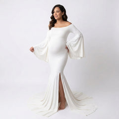 Long Bell Sleeves Gown M044 | L | White