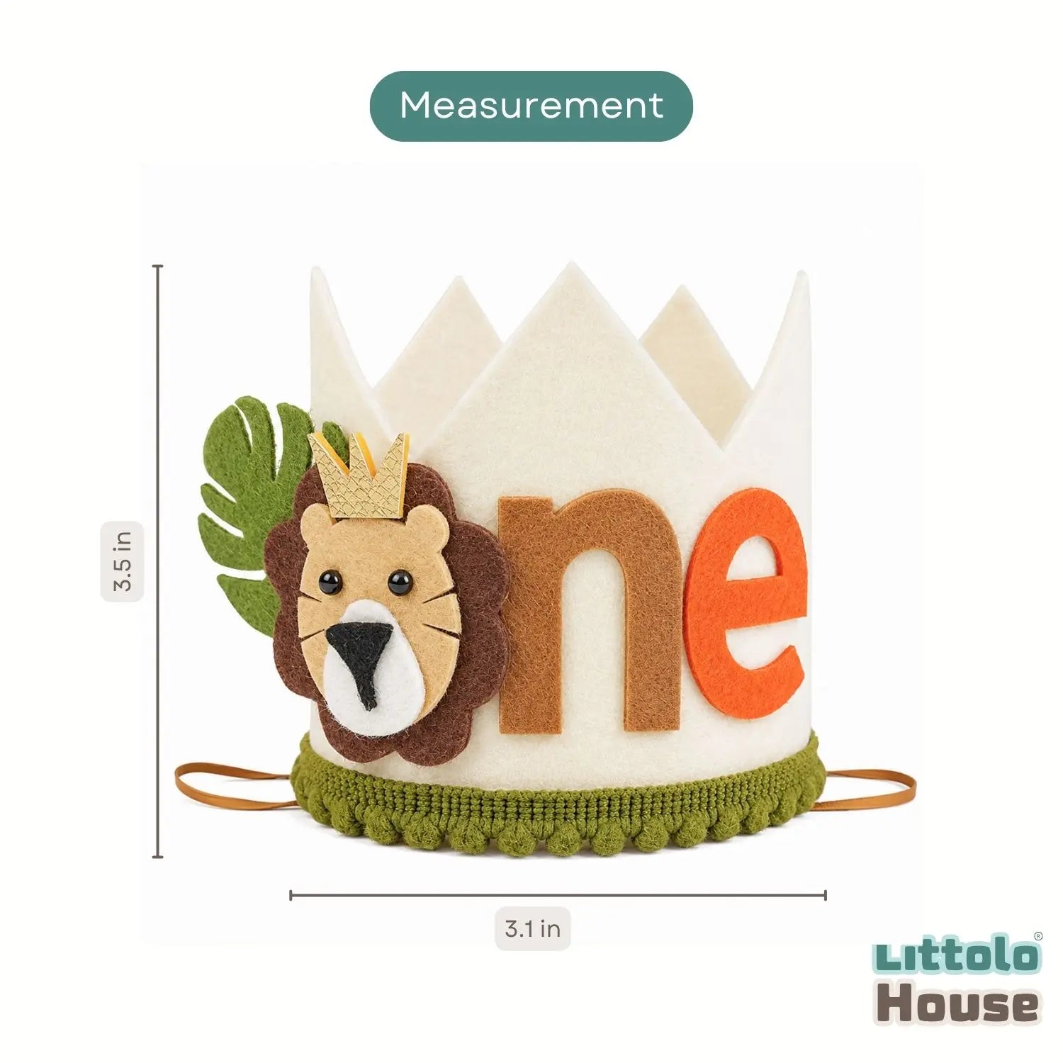 Wild One Safari Cake Smash Birthday Crown D198 | Pack of 1 | Ivory