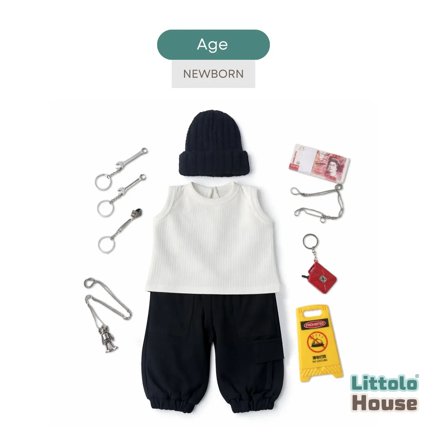 Baby Street Hustler Rebel Costume O254 | NB | White