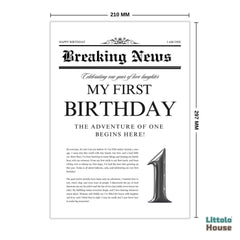 Dual Side Birthday Magazine- 1st & 2nd Birthday D159 | Pack of 1 | Black White