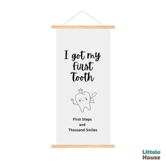 First Tooth Banner D162 | Pack of 1 | Black White