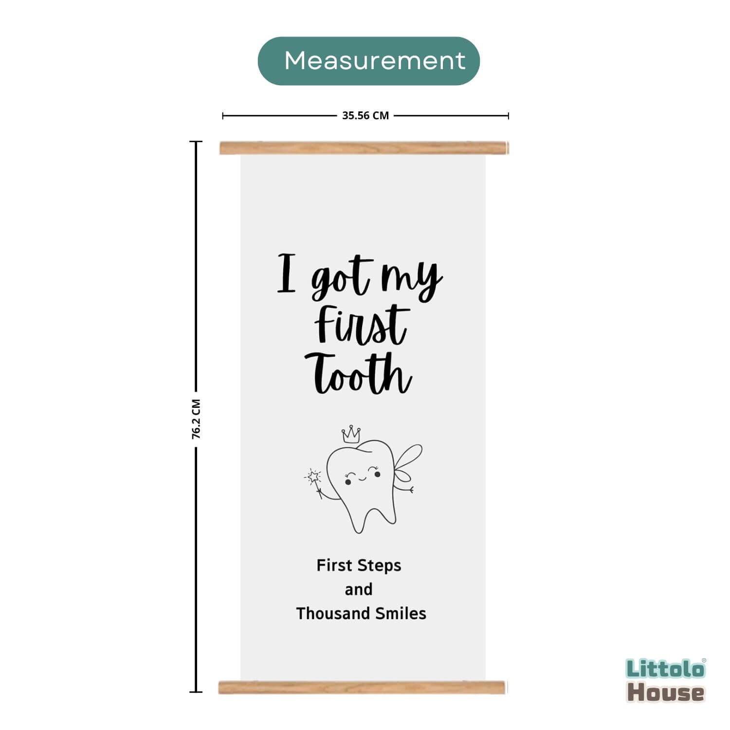 First Tooth Banner D162 | Pack of 1 | Black White