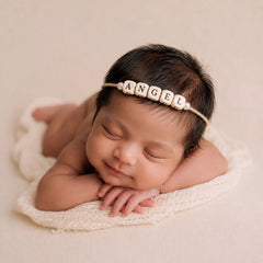 Angel Letter Bead Headband H111 | Natural Brown