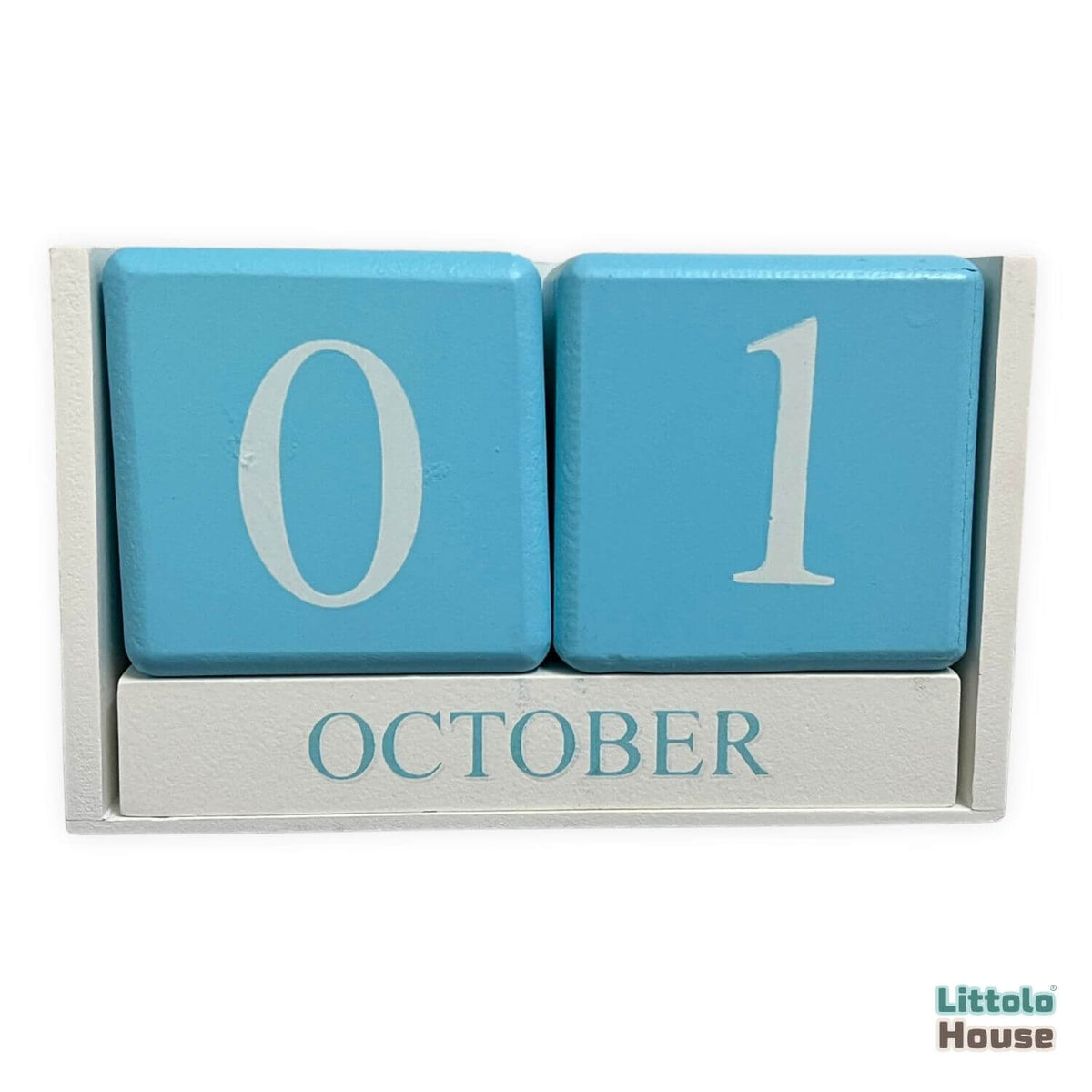 Baby Milestone Blocks | Wooden | Blue White