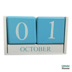 Baby Milestone Blocks | Wooden | Blue White