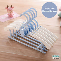 Anti-Slip Adjustable Clothes Hangers Pack of 5 | Studio Setups | Blue
