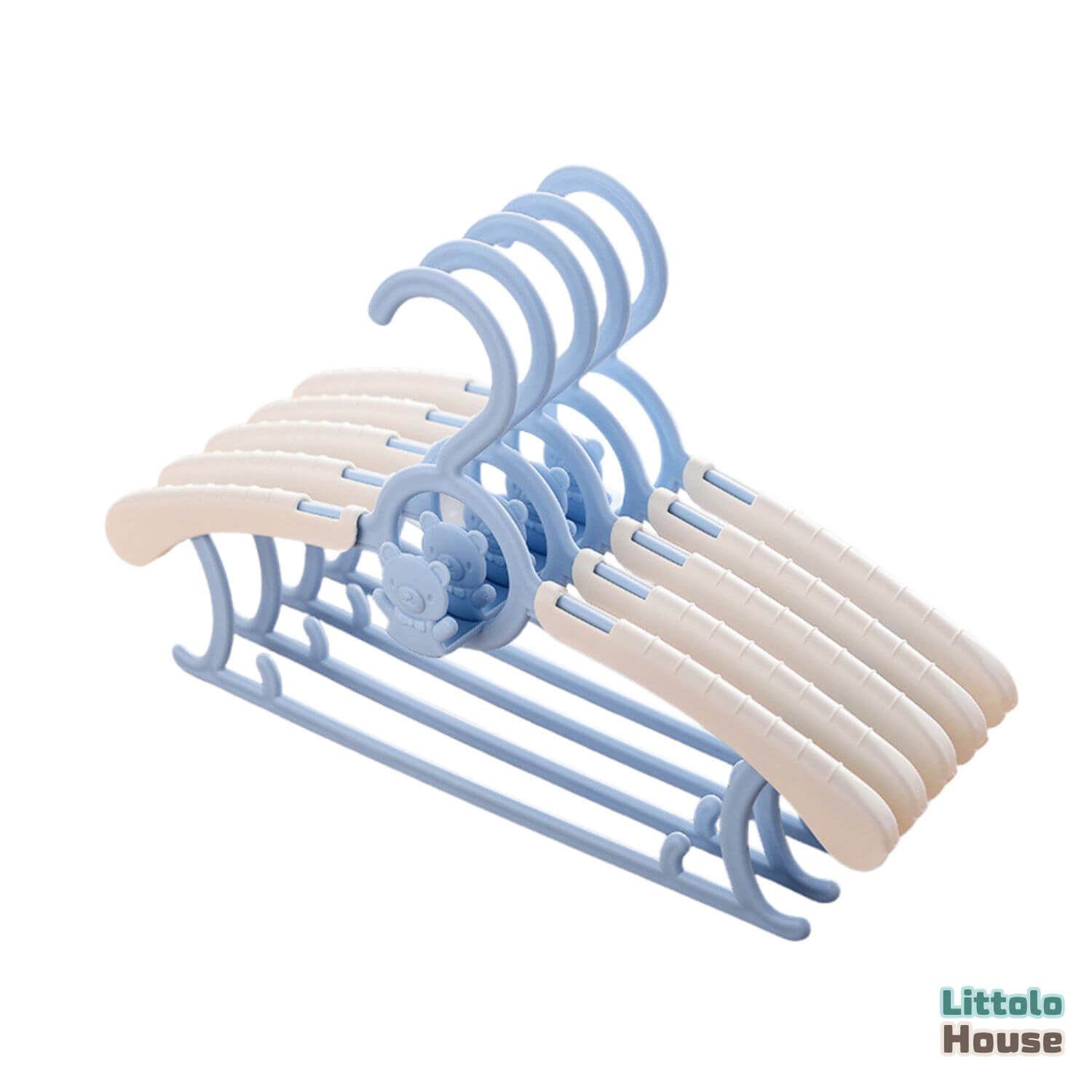Anti-Slip Adjustable Clothes Hangers Pack of 5 | Studio Setups | Blue