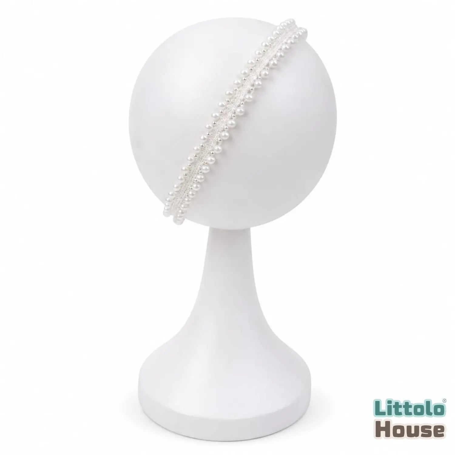 Classic Pearl Headband H113 | White