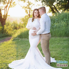 Mermaid Chiffon Maternity Gown M009 | L | White