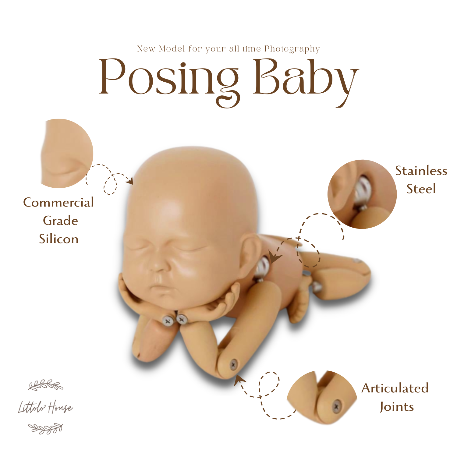 Posing Baby Doll | Posing Aids | Cream