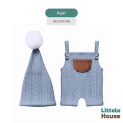 Baby Texture Knitted Romper with Hat O227 | NB | Grey