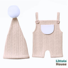 Baby Texture Knitted Romper with Hat O227 | NB | Cream