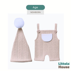 Baby Texture Knitted Romper with Hat O227 | NB | Cream