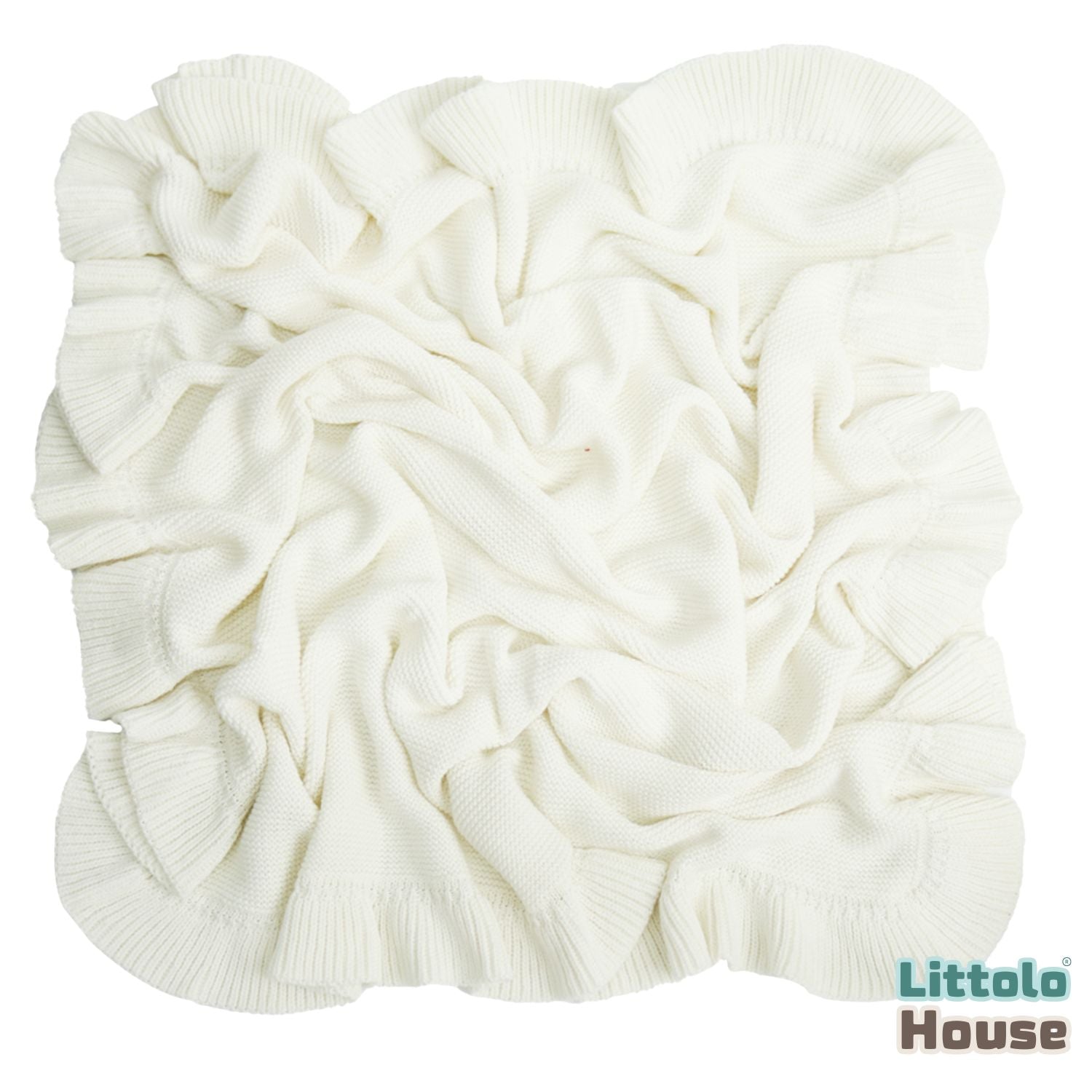 Knit Ribbed Stretchy Blanket L035 | Milky White