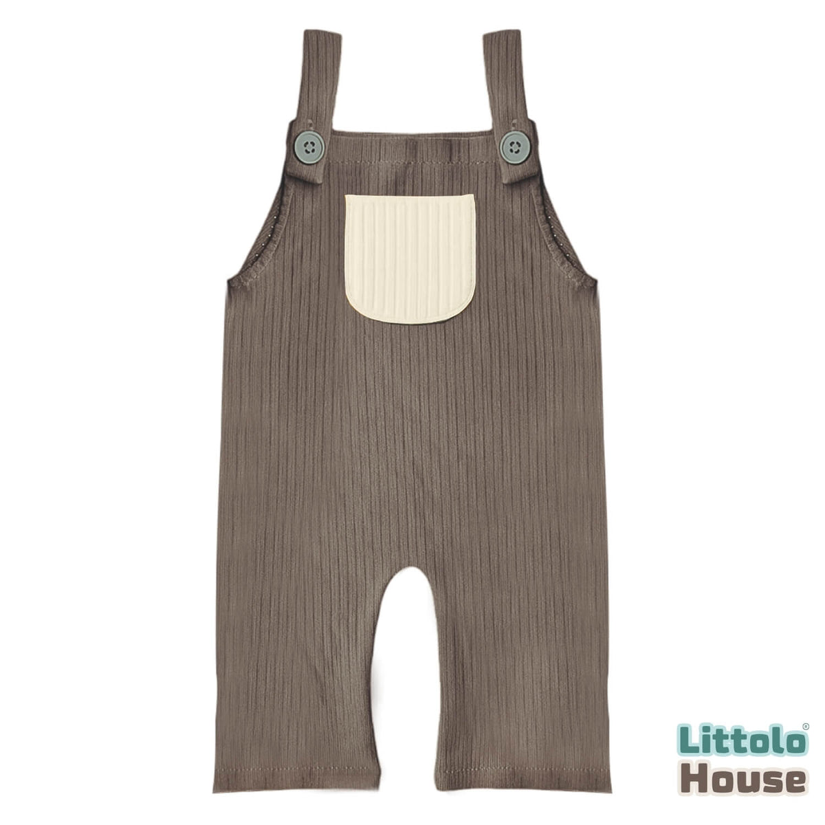 Baby Ribbed Romper O228 | 2M | Brown