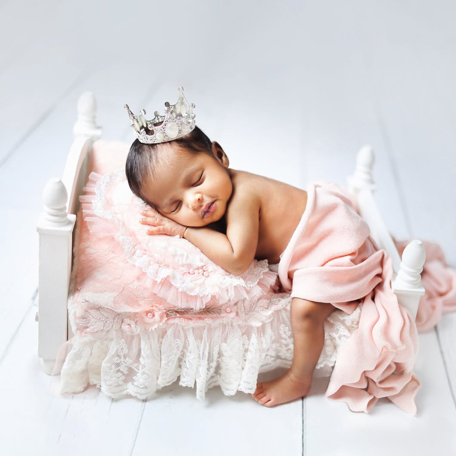 Baby Royal Pearl Crown | NB | Silver