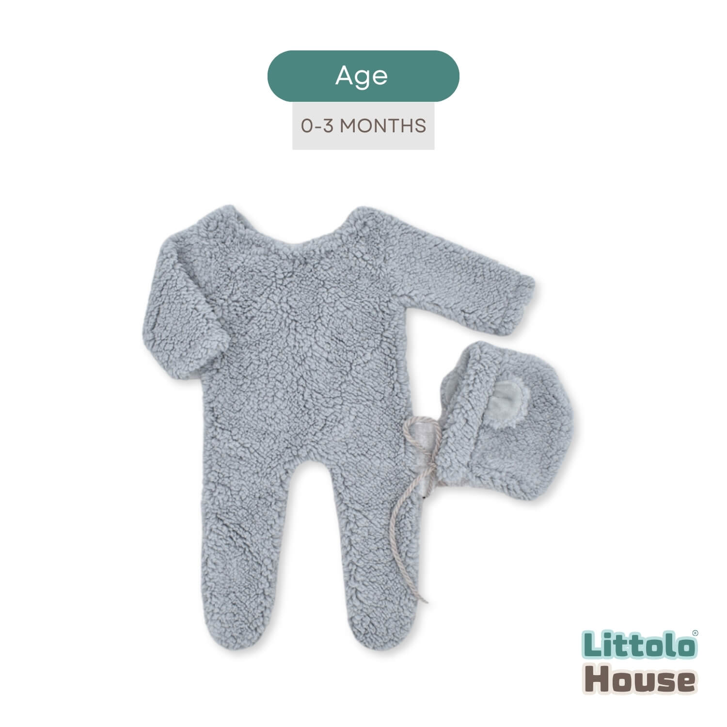 Baby Ultra Soft Fleece Romper with Bear Bonnet