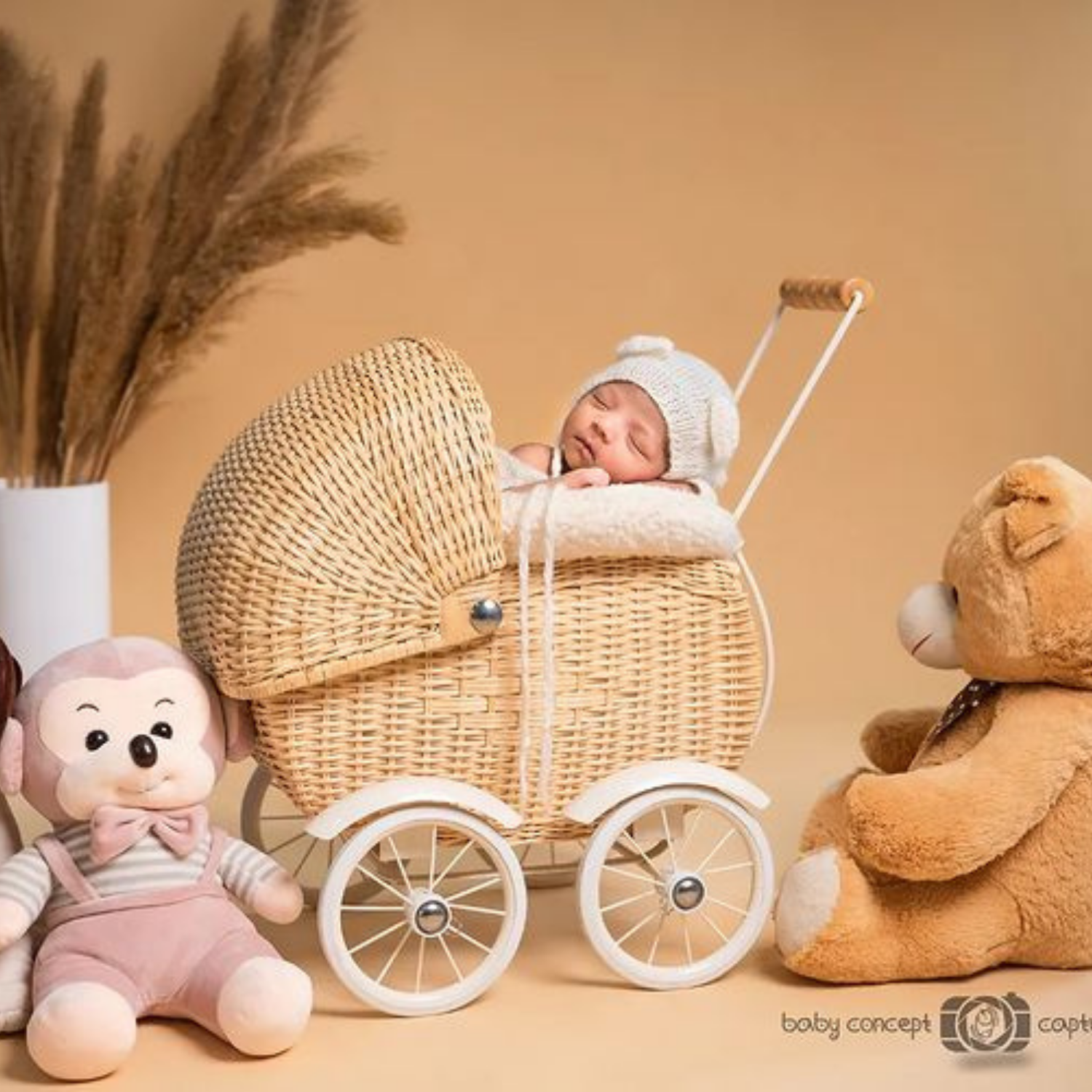 Baby Stroller | Metal | Beige