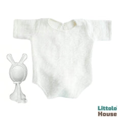 Baby Premium Furry Romper with Bunny Bonnet O232 | 3M | White