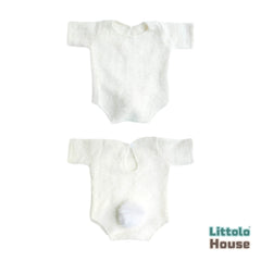 Baby Premium Furry Romper with Bunny Bonnet O232 | 3M | White