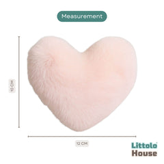 Mini Soft Furry Plush Heart D165 | Pack of 1 | Light Pink